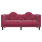 vidaXL Sofa mit Kissen 2-Sitzer Weinrot Samt vidaXL Sofa mit Kissen 2-Sitzer Weinrot Samt