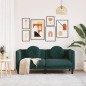 vidaXL Sofa mit Kissen 2-Sitzer Dunkelgrün Samt vidaXL Sofa mit Kissen 2-Sitzer Dunkelgrün Samt