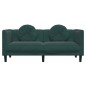 vidaXL Sofa mit Kissen 2-Sitzer Dunkelgrün Samt vidaXL Sofa mit Kissen 2-Sitzer Dunkelgrün Samt