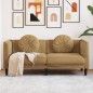 vidaXL Sofa mit Kissen 2-Sitzer Braun Samt vidaXL Sofa mit Kissen 2-Sitzer Braun Samt