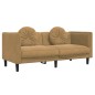 vidaXL Sofa mit Kissen 2-Sitzer Braun Samt vidaXL Sofa mit Kissen 2-Sitzer Braun Samt