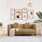 vidaXL Sofa mit Kissen 2-Sitzer Braun Samt vidaXL Sofa mit Kissen 2-Sitzer Braun Samt