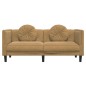 vidaXL Sofa mit Kissen 2-Sitzer Braun Samt vidaXL Sofa mit Kissen 2-Sitzer Braun Samt