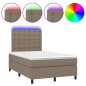 vidaXL Boxspringbett mit Matratze & LED Taupe 120x190 cm Stoff vidaXL Boxspringbett mit Matratze & LED Taupe 120x190 cm Stoff