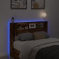vidaXL LED-Kopfteil mit Ablagen Räuchereiche 140x16,5x103,5 cm