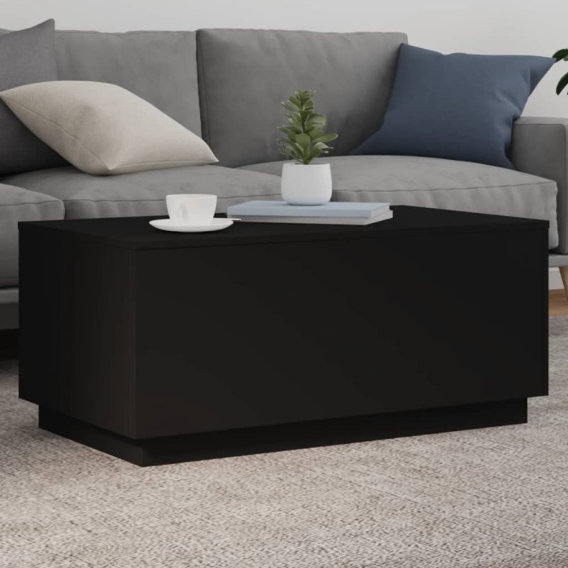 vidaXL Couchtisch mit LED-Leuchten Schwarz 90x50x40 cm vidaXL Couchtisch mit LED-Leuchten Schwarz 90x50x40 cm