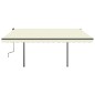 vidaXL Markise Manuell Einziehbar mit LED 4,5x3 m Creme vidaXL Markise Manuell Einziehbar mit LED 4,5x3 m Creme