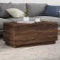 vidaXL Couchtisch mit LED-Leuchten Braun Eichen-Optik 90x50x40 cm vidaXL Couchtisch mit LED-Leuchten Braun Eichen-Optik 90x50x40 cm