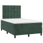 vidaXL Boxspringbett mit Matratze & LED Dunkelgrün 120x190 cm Samt vidaXL Boxspringbett mit Matratze & LED Dunkelgrün 120x190 cm Samt