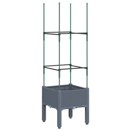 vidaXL Pflanzkübel mit Rankgitter Grau 40x40x142,5 cm PP