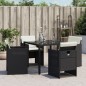 vidaXL Gartenstühle mit Kissen 4 Stk. Schwarz Poly Rattan vidaXL Gartenstühle mit Kissen 4 Stk. Schwarz Poly Rattan