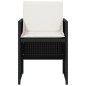 vidaXL Gartenstühle mit Kissen 4 Stk. Schwarz Poly Rattan vidaXL Gartenstühle mit Kissen 4 Stk. Schwarz Poly Rattan