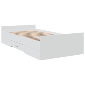vidaXL Bettgestell mit Schubladen Weiß 75x190 cm Holzwerkstoff