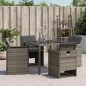 vidaXL Gartenstühle mit Kissen 4 Stk. Grau Poly Rattan vidaXL Gartenstühle mit Kissen 4 Stk. Grau Poly Rattan