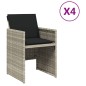 vidaXL Gartenstühle mit Kissen 4 Stk. Hellgrau Poly Rattan vidaXL Gartenstühle mit Kissen 4 Stk. Hellgrau Poly Rattan