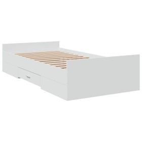 vidaXL Bettgestell mit Schubladen Weiß 90x200 cm Holzwerkstoff