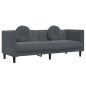 vidaXL Sofa mit Kissen 3-Sitzer Dunkelgrau Samt vidaXL Sofa mit Kissen 3-Sitzer Dunkelgrau Samt