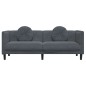 vidaXL Sofa mit Kissen 3-Sitzer Dunkelgrau Samt vidaXL Sofa mit Kissen 3-Sitzer Dunkelgrau Samt