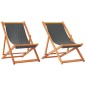 vidaXL Strandstühle 2 Stk. Klappbar Grau Stoff vidaXL Strandstühle 2 Stk. Klappbar Grau Stoff