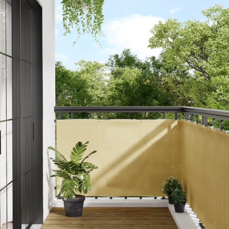 vidaXL Balkon-Sichtschutz Sandfarben 90x600 cm 100% Polyester-Oxford vidaXL Balkon-Sichtschutz Sandfarben 90x600 cm 100% Polyester-Oxford