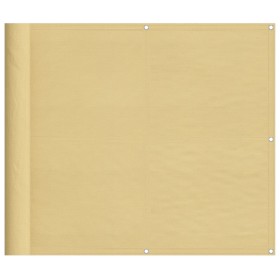 vidaXL Balkon-Sichtschutz Sandfarben 90x600 cm 100% Polyester-Oxford