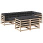 vidaXL 7-tlg. Garten-Sofagarnitur mit Kissen Massivholz Kiefer vidaXL 7-tlg. Garten-Sofagarnitur mit Kissen Massivholz Kiefer