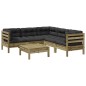 vidaXL 6-tlg. Garten-Sofagarnitur mit Kissen Kiefernholz Imprägniert vidaXL 6-tlg. Garten-Sofagarnitur mit Kissen Kiefernholz Imprägniert