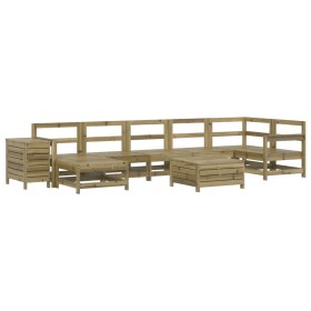 vidaXL 9-tlg. Garten-Sofagarnitur Kiefernholz Imprägniert