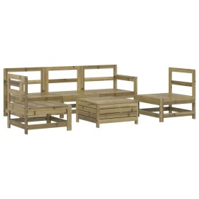 vidaXL 6-tlg. Garten-Sofagarnitur Kiefernholz Imprägniert