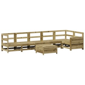 vidaXL 7-tlg. Garten-Sofagarnitur Kiefernholz Imprägniert