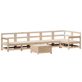 vidaXL 7-tlg. Garten-Sofagarnitur Massivholz Kiefer