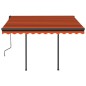 Gelenkarmmarkise Automatisch mit Pfosten 3x2,5 m Orange Braun Gelenkarmmarkise Automatisch mit Pfosten 3x2,5 m Orange Braun