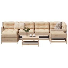 vidaXL 7-tlg. Garten-Sofagarnitur Massivholz Kiefer