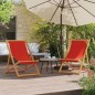 vidaXL Strandstühle 2 Stk. Klappbar Rot Stoff vidaXL Strandstühle 2 Stk. Klappbar Rot Stoff