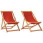 vidaXL Strandstühle 2 Stk. Klappbar Rot Stoff vidaXL Strandstühle 2 Stk. Klappbar Rot Stoff