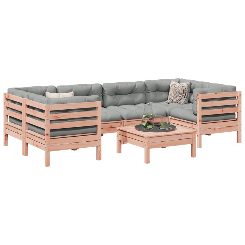 vidaXL 7-tlg. Garten-Sofagarnitur mit Kissen Massivholz Douglasie vidaXL 7-tlg. Garten-Sofagarnitur mit Kissen Massivholz Douglasie