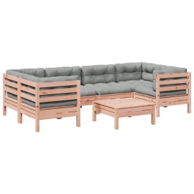 vidaXL 7-tlg. Garten-Sofagarnitur mit Kissen Massivholz Douglasie