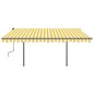 Automatische Markise mit LED & Windsensor 4x3 m Gelb & Weiß Automatische Markise mit LED & Windsensor 4x3 m Gelb & Weiß