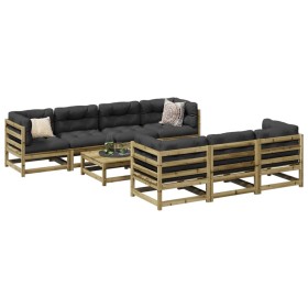 vidaXL 8-tlg. Garten-Sofagarnitur Kiefernholz Imprägniert