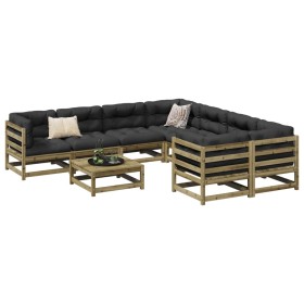 vidaXL 9-tlg. Garten-Sofagarnitur Kiefernholz Imprägniert