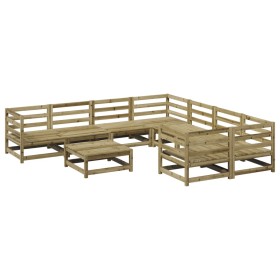 vidaXL 9-tlg. Garten-Sofagarnitur Kiefernholz Imprägniert