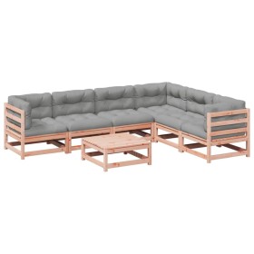 vidaXL 7-tlg. Garten-Sofagarnitur mit Kissen Massivholz Douglasie