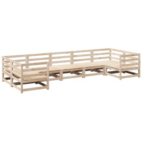 vidaXL 7-tlg. Garten-Sofagarnitur Massivholz Kiefer
