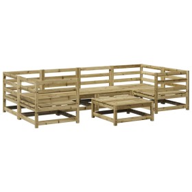 vidaXL 7-tlg. Garten-Sofagarnitur Kiefernholz Imprägniert