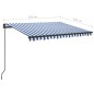 Gelenkarmmarkise Einziehbar mit LED 3,5x2,5 m Blau und Weiß Gelenkarmmarkise Einziehbar mit LED 3,5x2,5 m Blau und Weiß