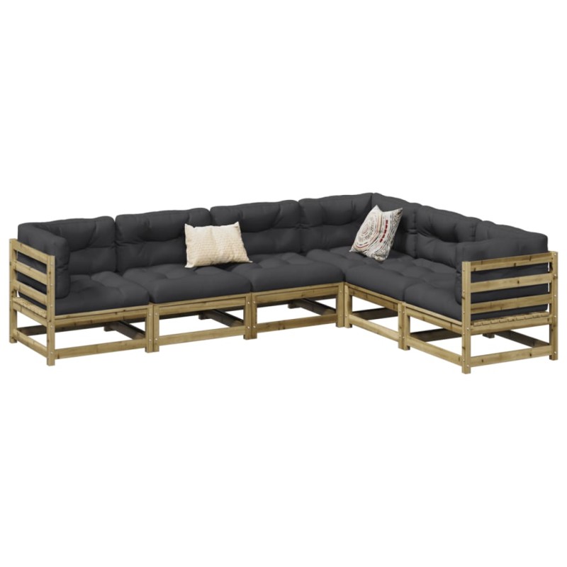 vidaXL 6-tlg. Garten-Sofagarnitur mit Kissen Kiefernholz Imprägniert vidaXL 6-tlg. Garten-Sofagarnitur mit Kissen Kiefernholz Imprägniert