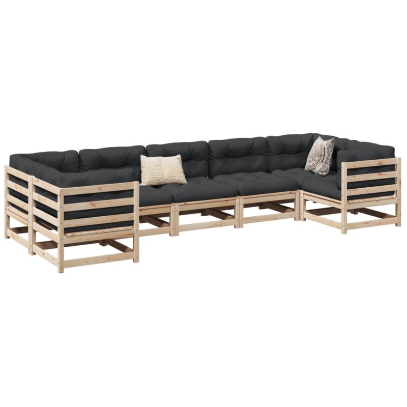 vidaXL 7-tlg. Garten-Sofagarnitur mit Kissen Massivholz Kiefer vidaXL 7-tlg. Garten-Sofagarnitur mit Kissen Massivholz Kiefer