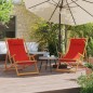 vidaXL Strandstühle 2 Stk. Klappbar Rot Stoff vidaXL Strandstühle 2 Stk. Klappbar Rot Stoff