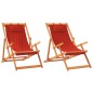 vidaXL Strandstühle 2 Stk. Klappbar Rot Stoff vidaXL Strandstühle 2 Stk. Klappbar Rot Stoff
