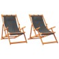 vidaXL Strandstühle 2 Stk. Klappbar Grau Stoff vidaXL Strandstühle 2 Stk. Klappbar Grau Stoff